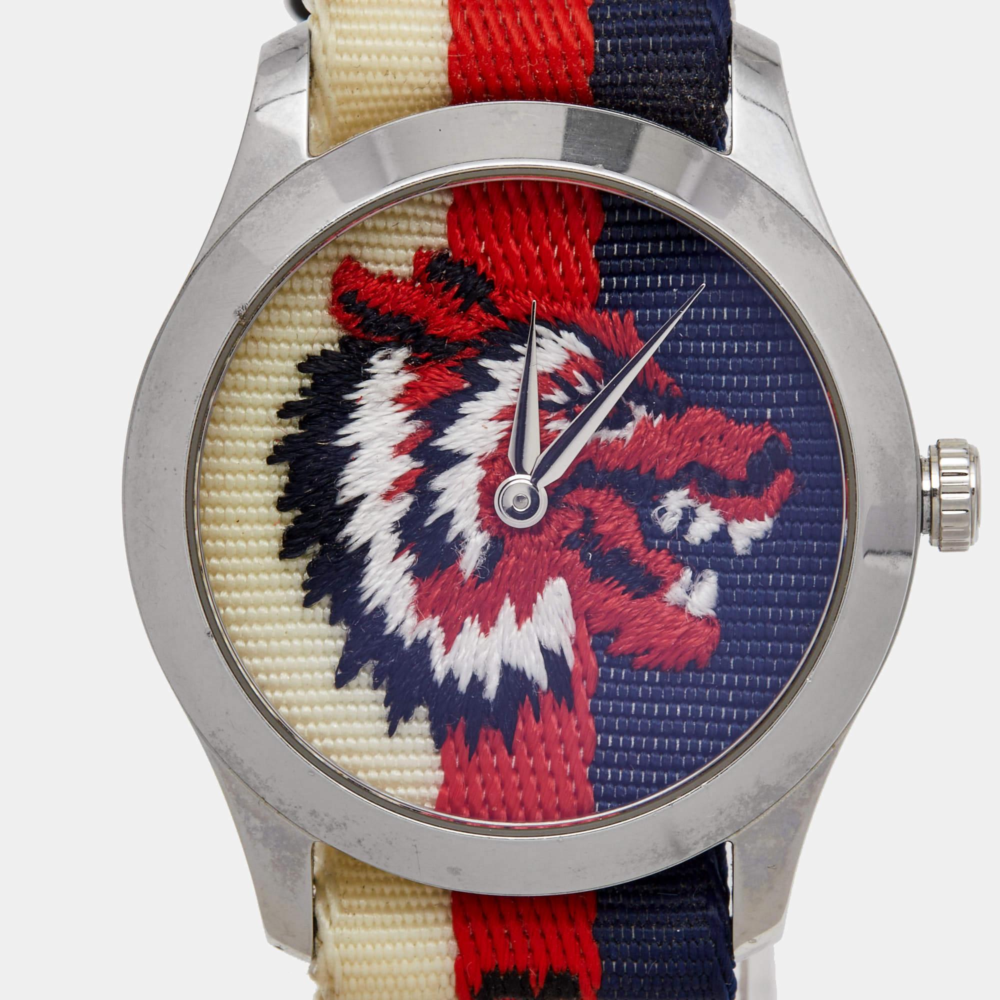 Gucci Wolf Motif Stainless Steel Nylon G-Timeless YA1264059 Men's Wristwatch 38  2