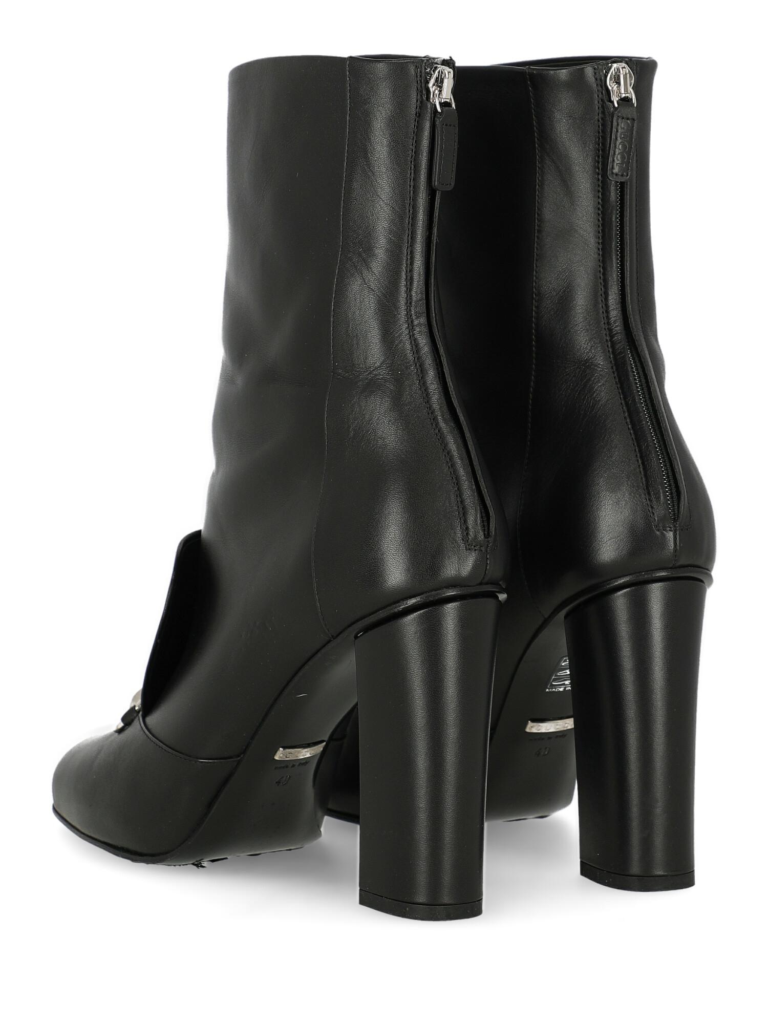 Women's Gucci Woman Ankle boots Black Leather IT 40 For Sale