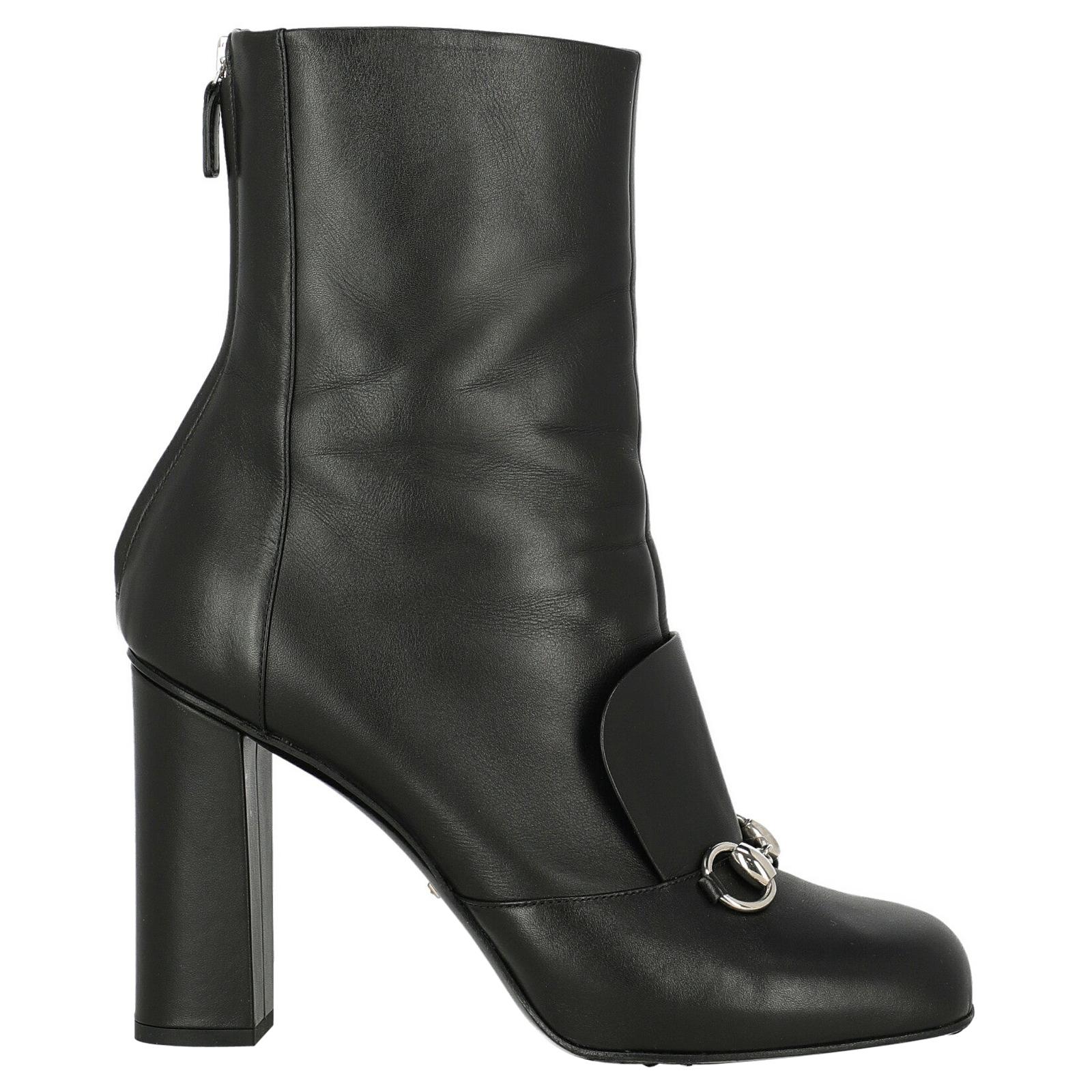 Gucci Woman Ankle boots Black Leather IT 40 For Sale
