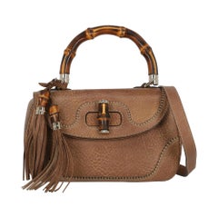Gucci Woman Handbag Bamboo Brown Leather