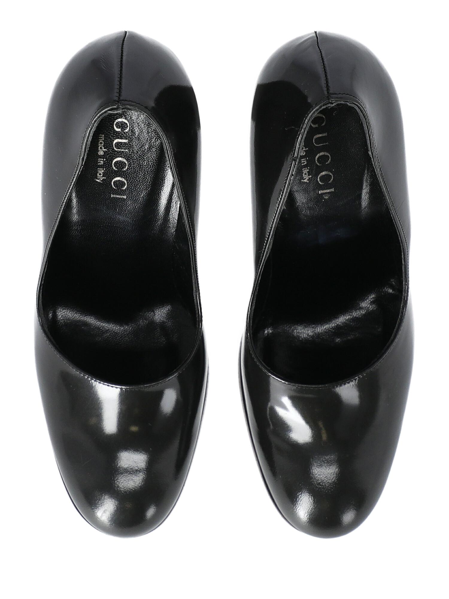 Gucci Woman Pumps Anthracite Leather IT 38 For Sale 1