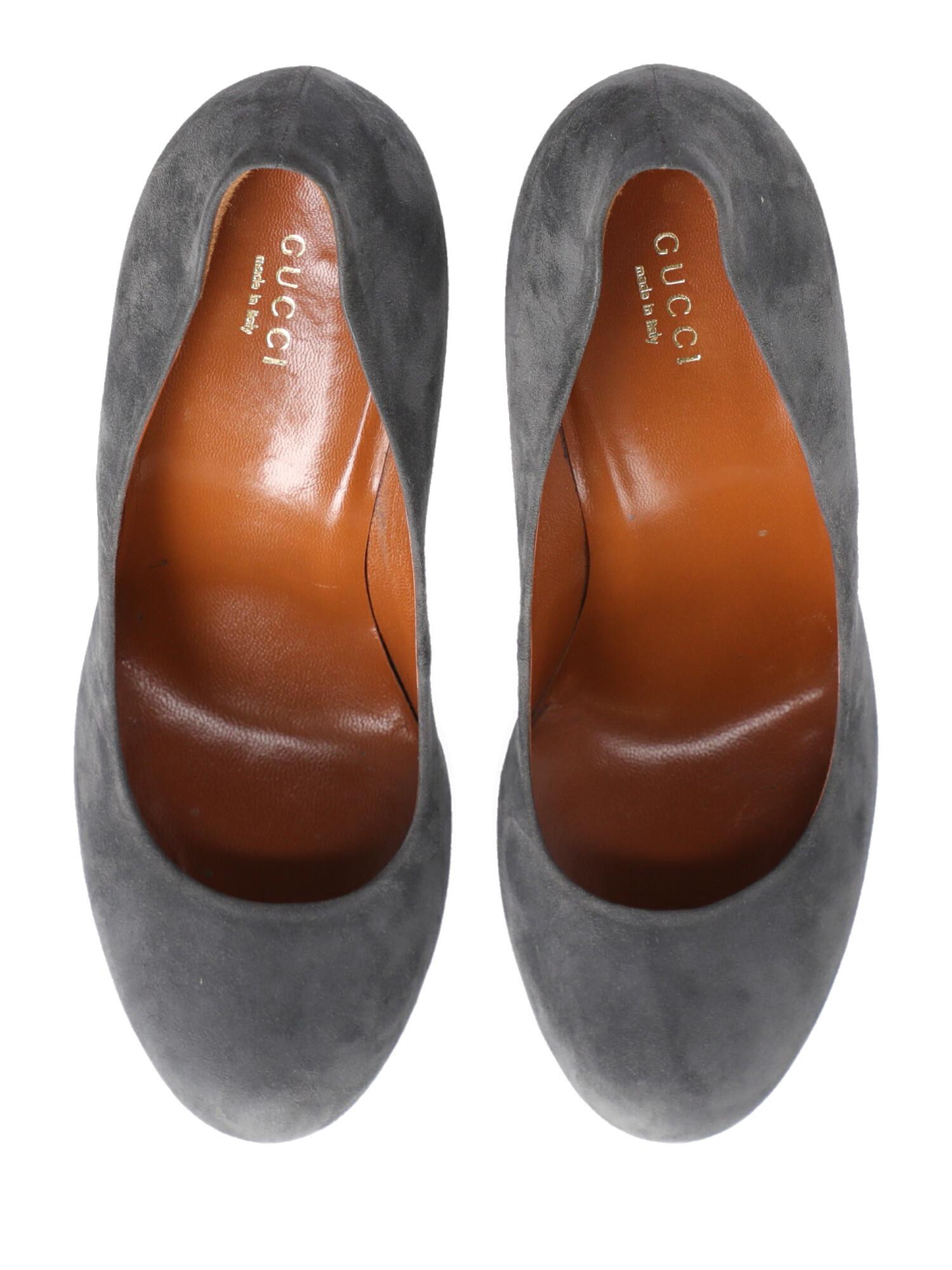 Gucci Woman Pumps Grey Leather IT 39.5 1