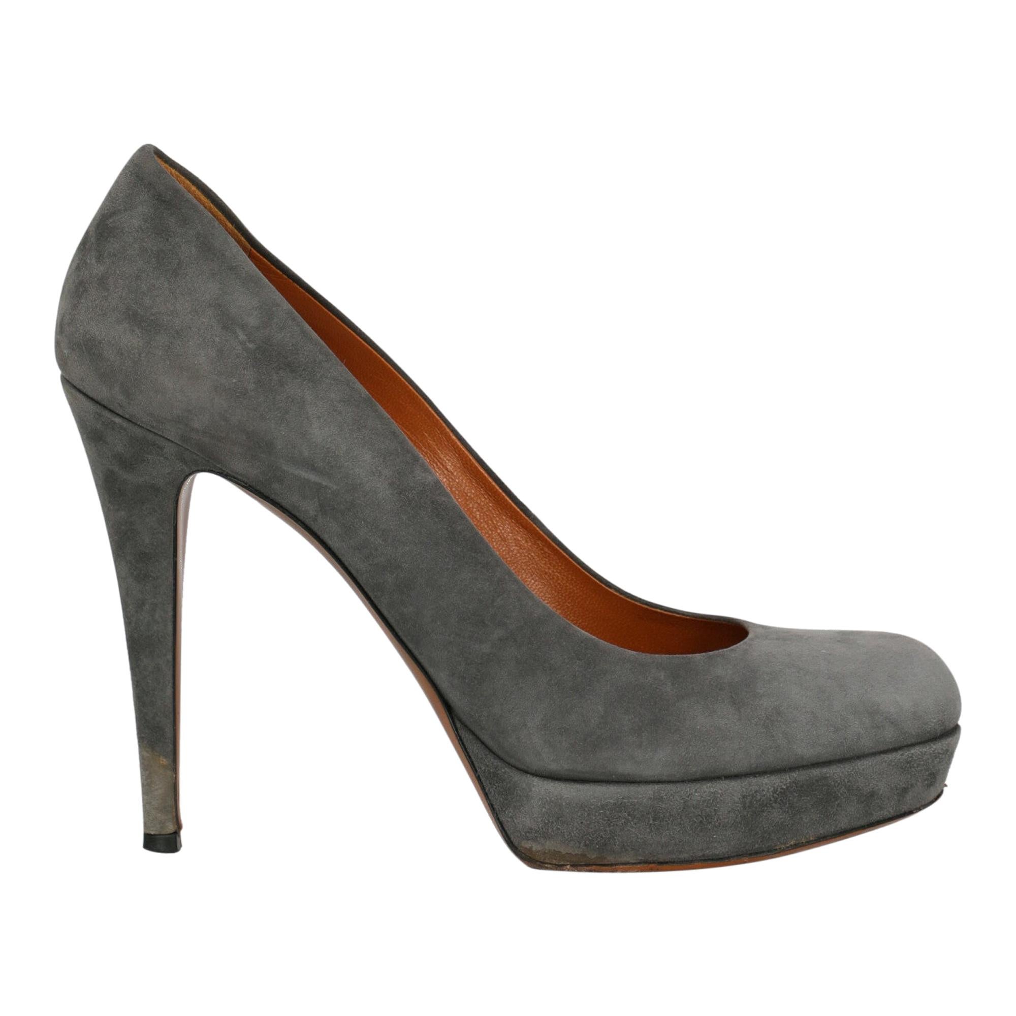 Gucci Woman Pumps Grey Leather IT 39.5