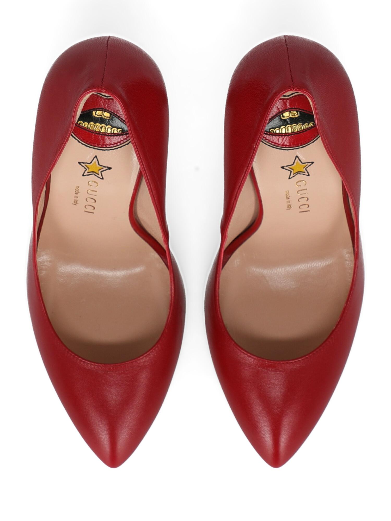 Gucci Woman Pumps Red Leather IT 36 For Sale 2