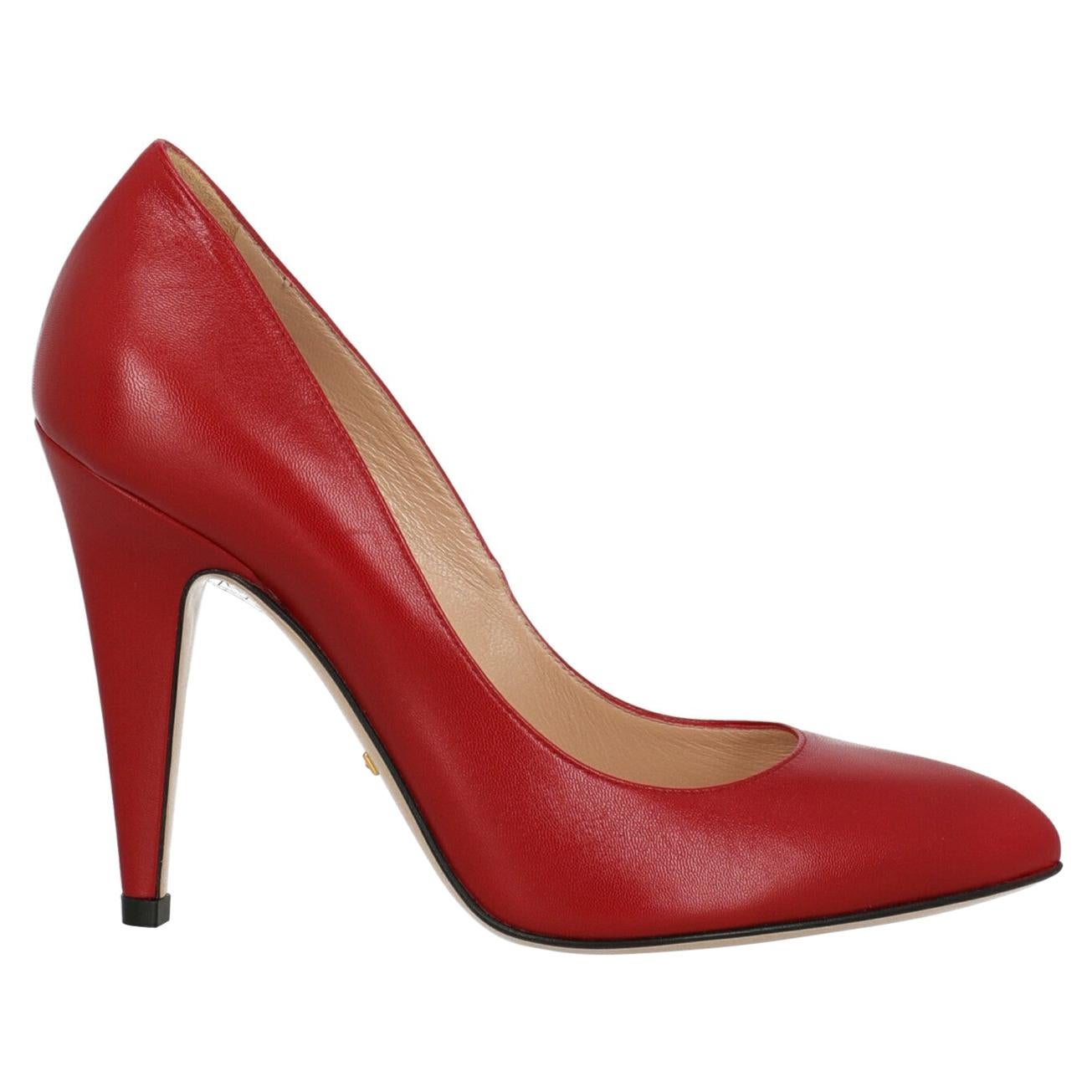 Gucci Woman Pumps Red Leather IT 36 For Sale