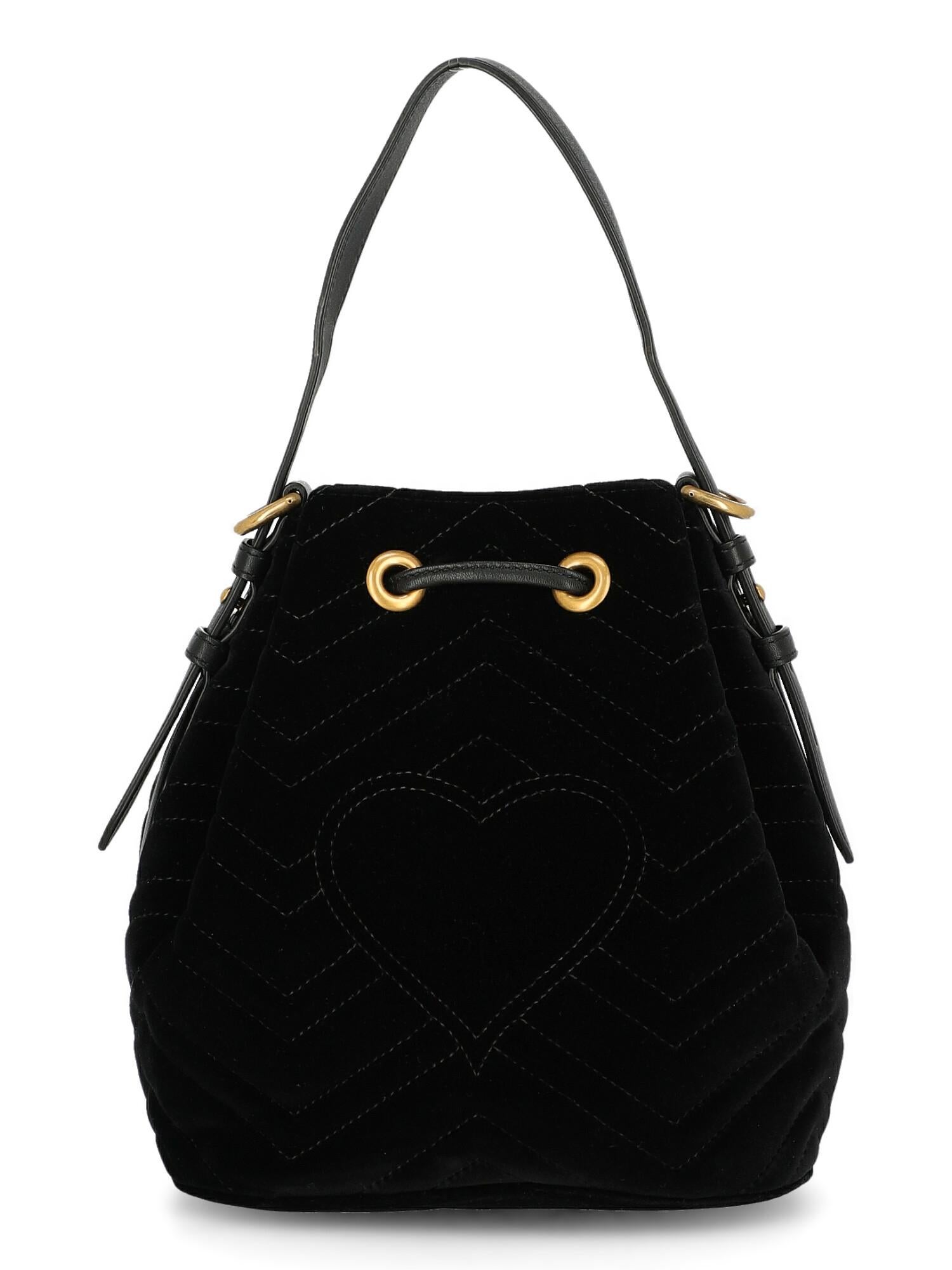 Women's Gucci Woman Shoulder bag Marmont Black Fabric For Sale