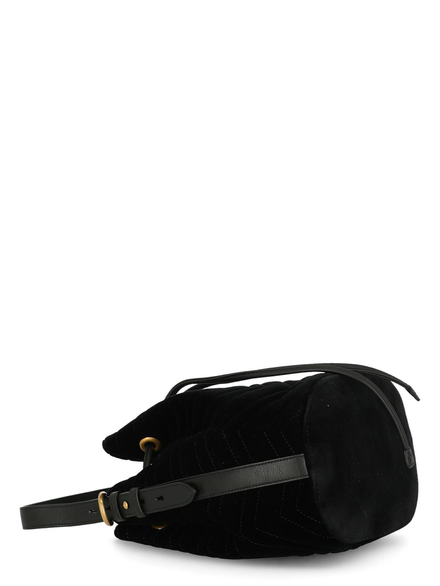 Gucci Woman Shoulder bag Marmont Black Fabric For Sale 1