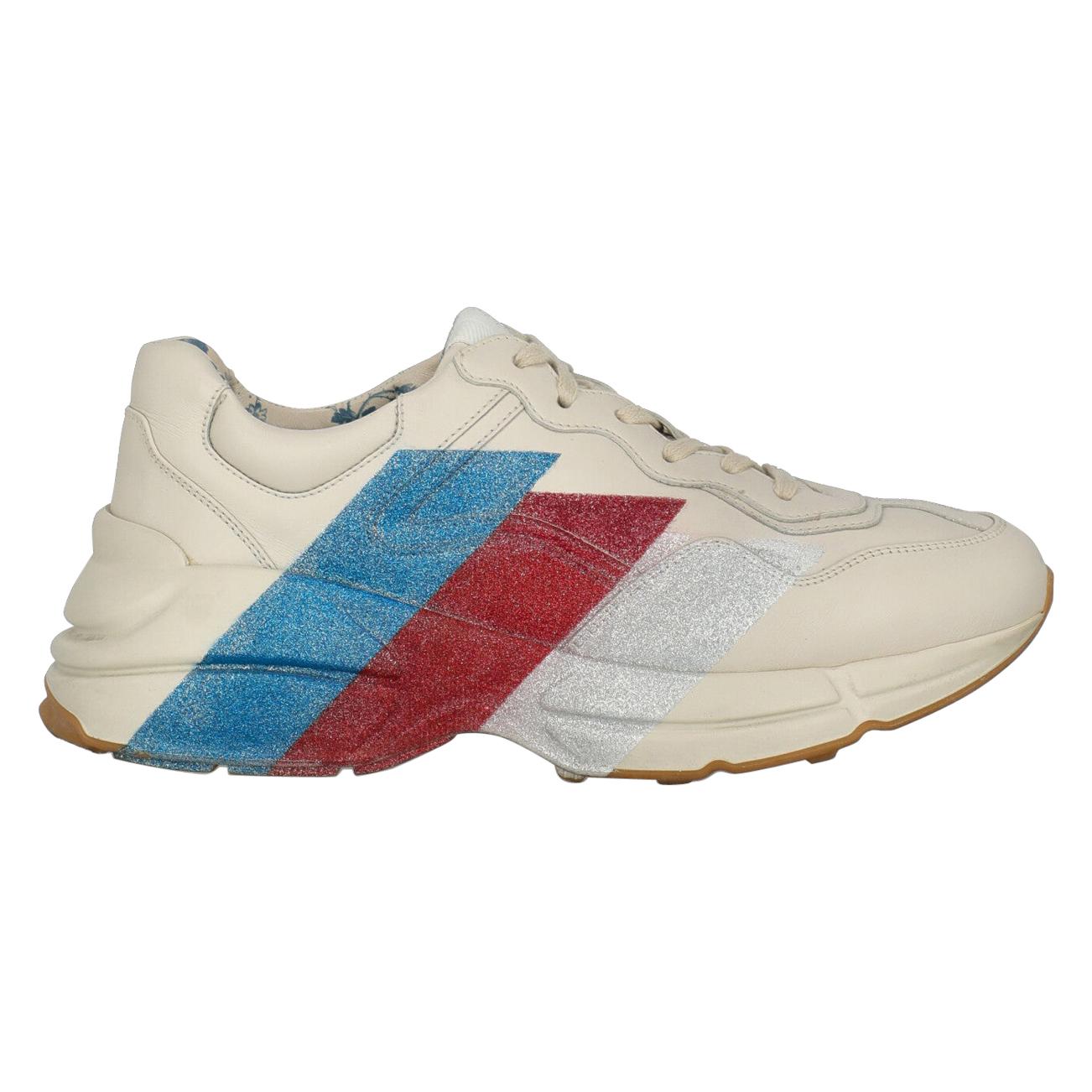 Fendi poolslider ff-trim wit met rood - shoebaloo.nl/