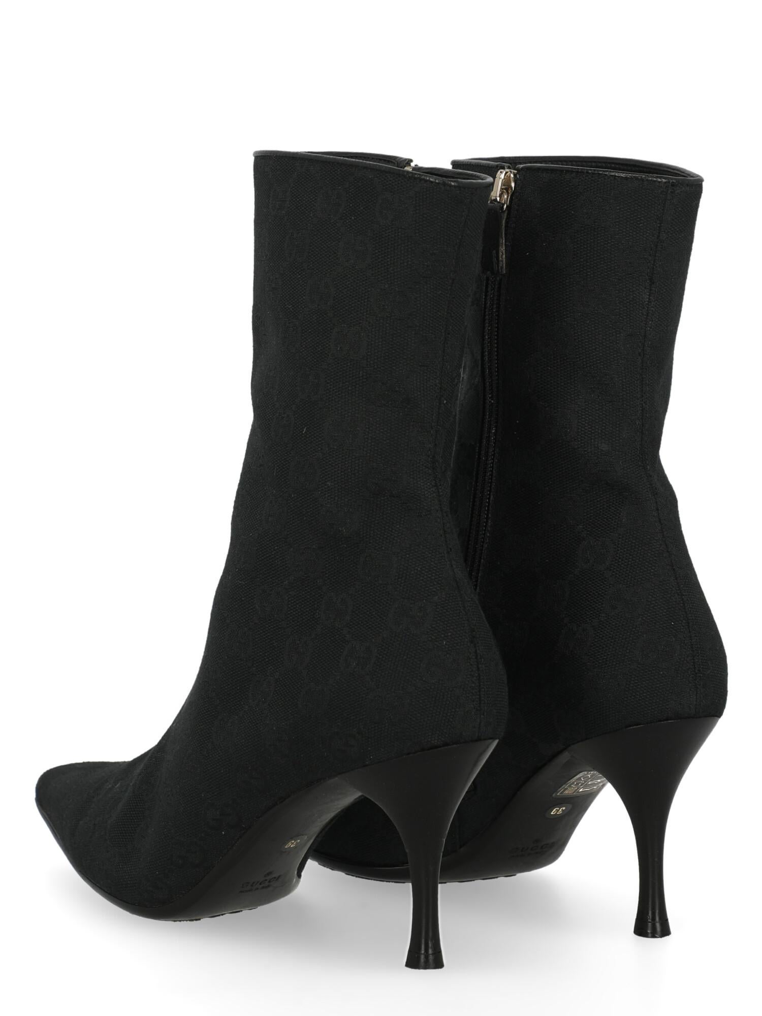 Gucci  Women   Ankle boots  Black Fabric EU 39 In Excellent Condition For Sale In Milan, IT