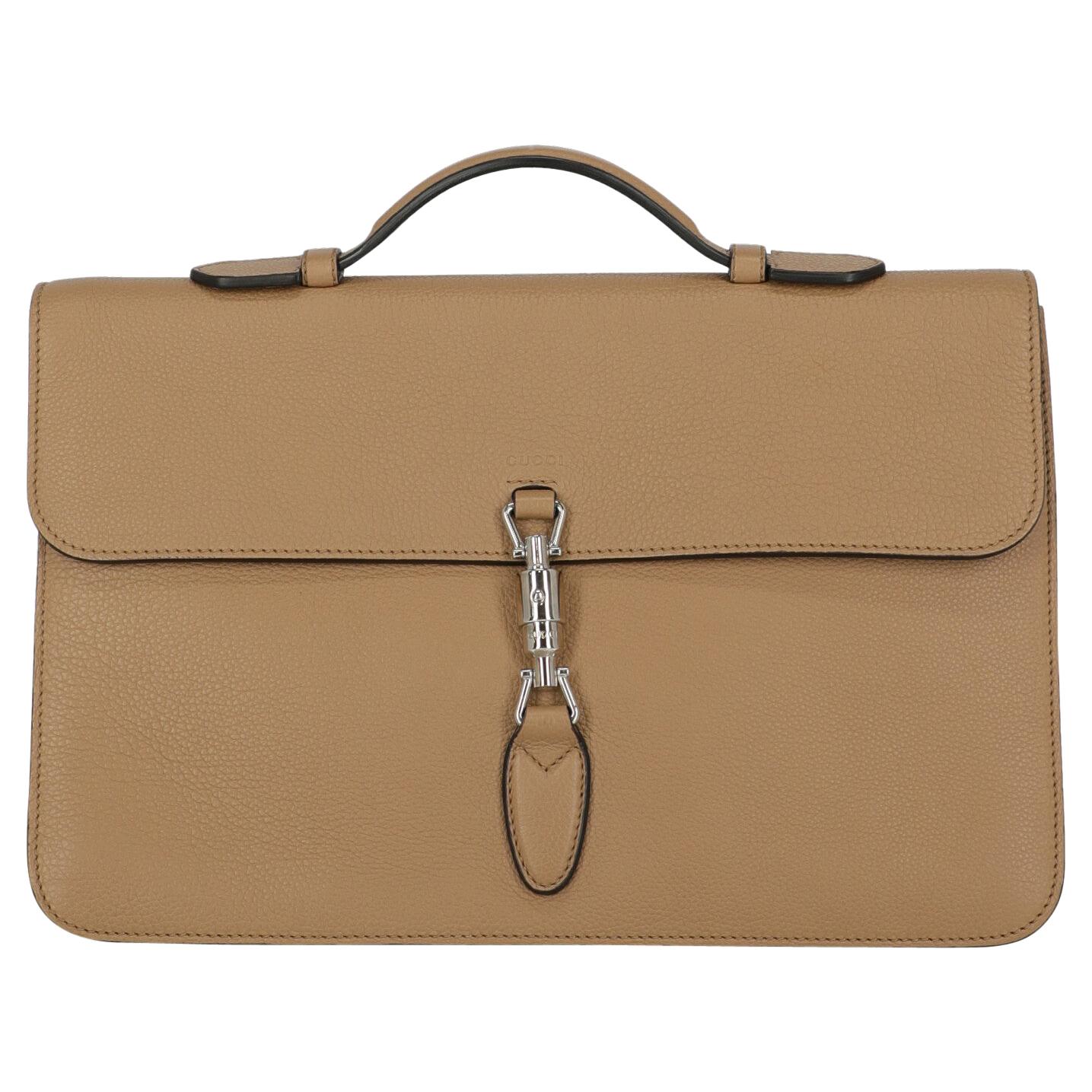 Gucci  Women   Briefcase Jackie Camel Color Leather  For Sale