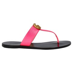 Gucci Women Flip-flops Pink Leather EU 36.5