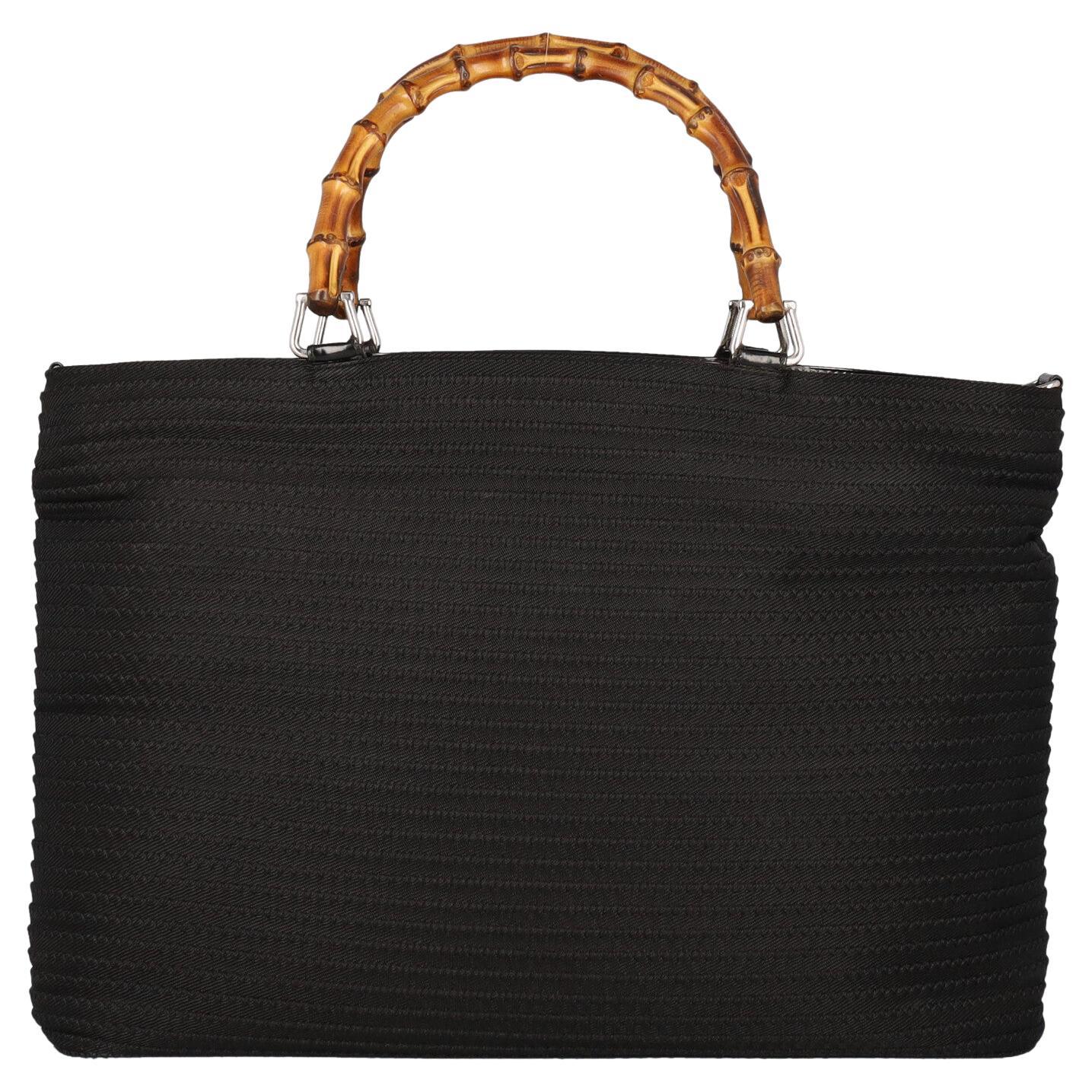 Gucci Women Handbags Bamboo Black Fabric  For Sale