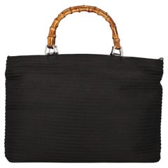 Gucci Women Handbags Bamboo Black Fabric 