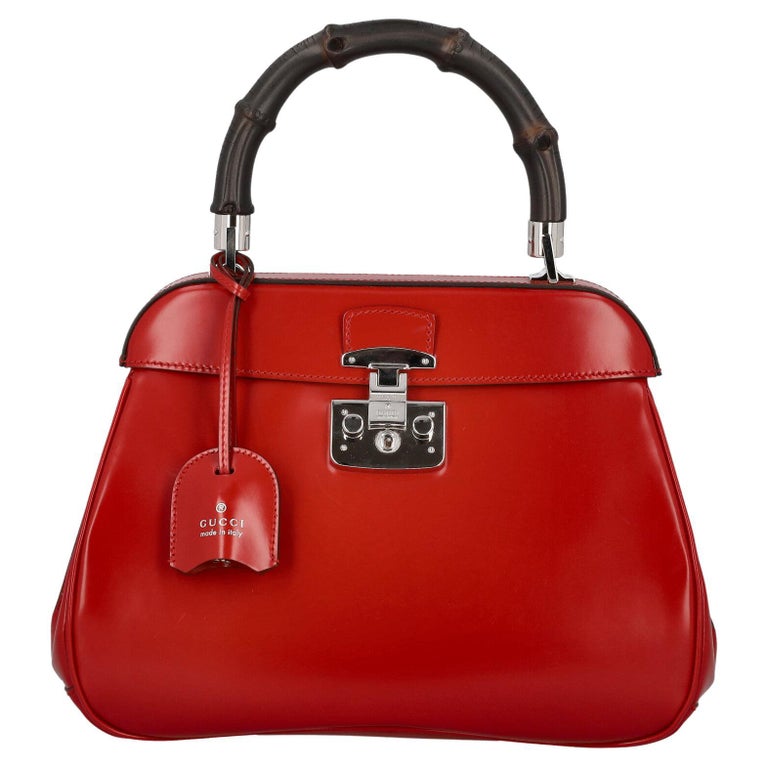 Bunke af Rådne udslettelse Gucci Women Handbags Bamboo Red Leather For Sale at 1stDibs