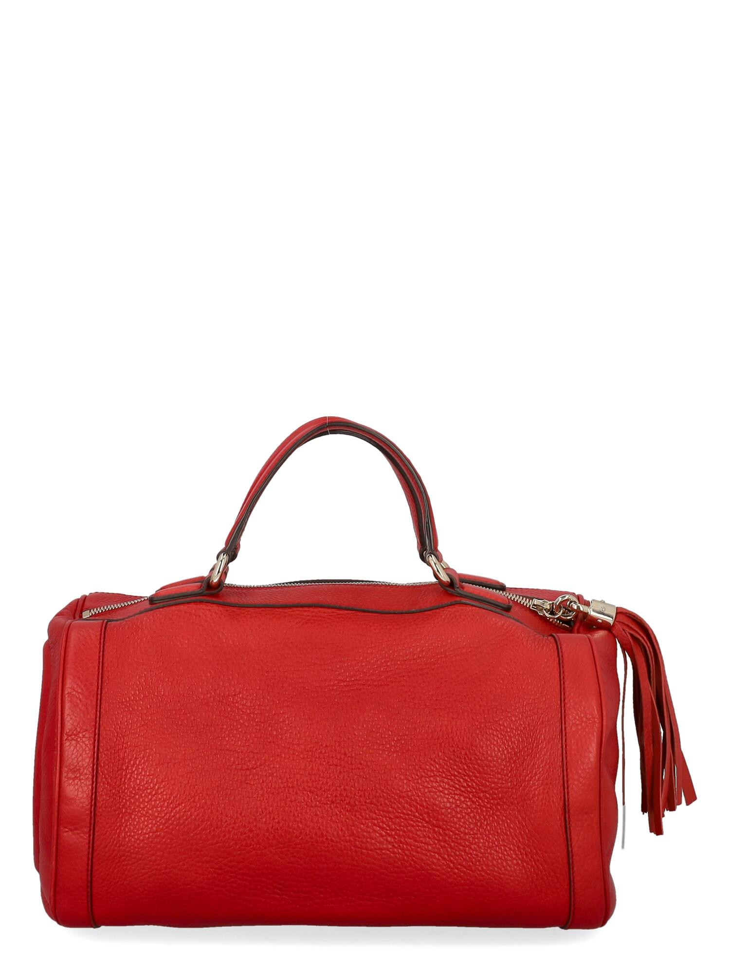 Gucci Women Handbags Boston Red Leather  In Good Condition For Sale In Milan, IT