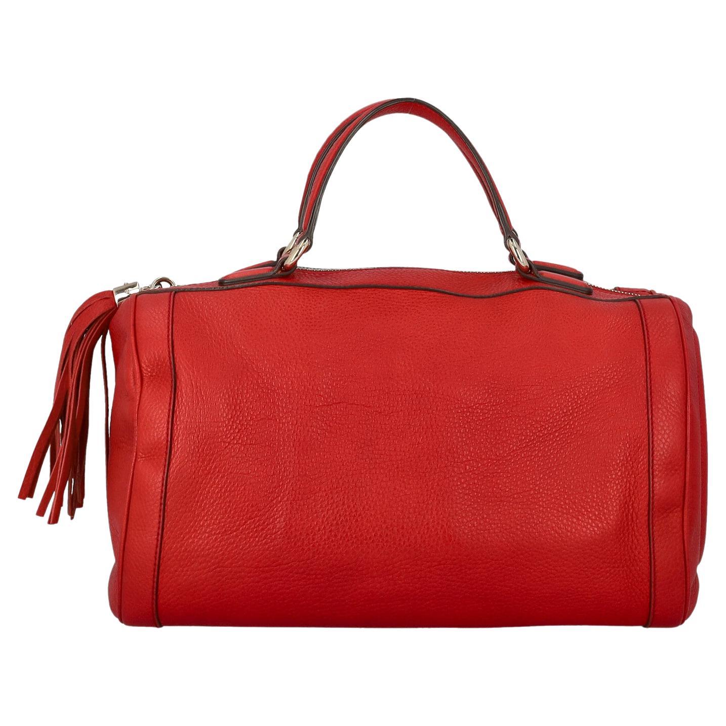 Gucci Women Handbags Boston Red Leather  For Sale