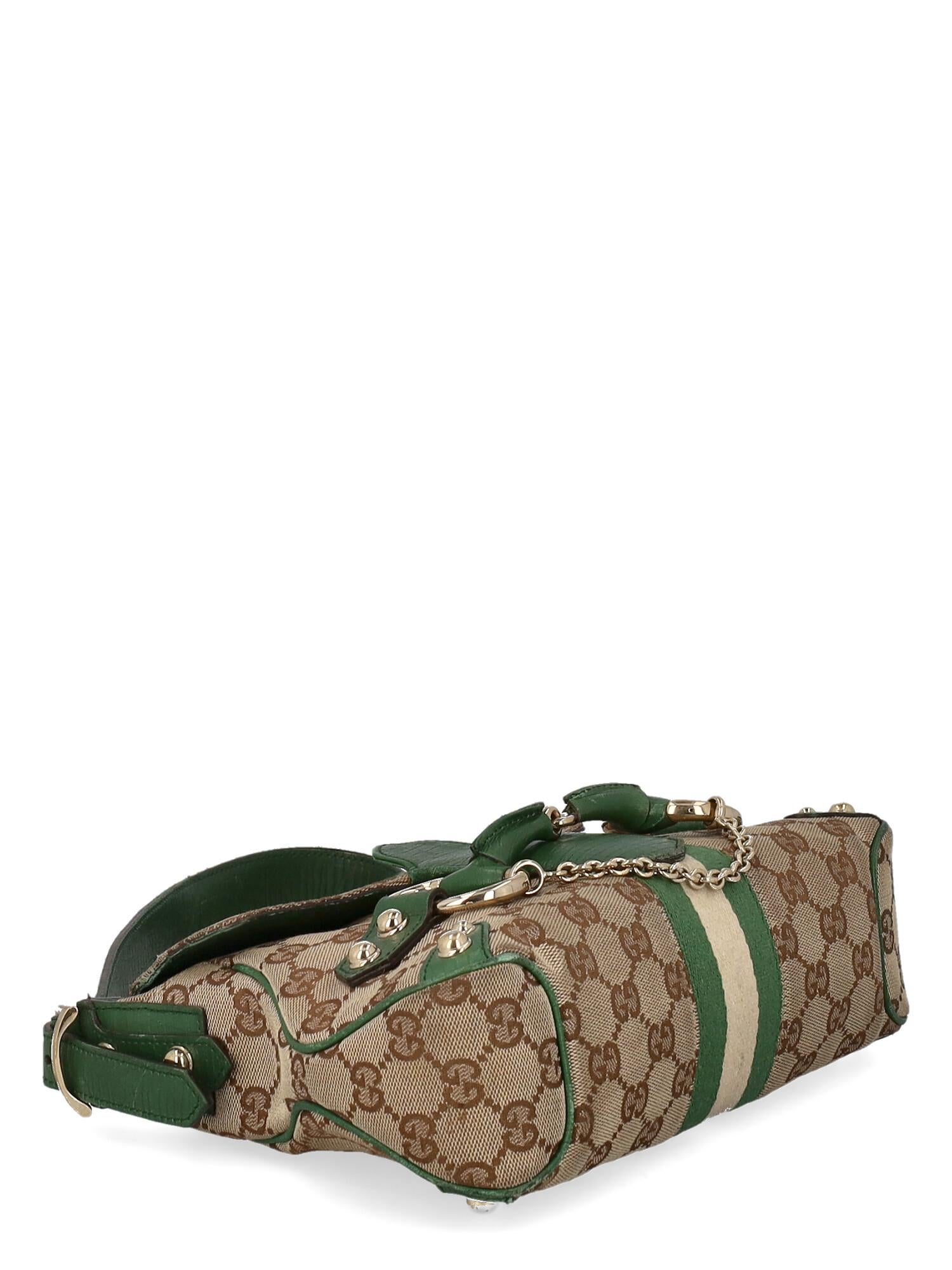 Women's Gucci Women Handbags Brown, Green Synthetic Fibers  For Sale