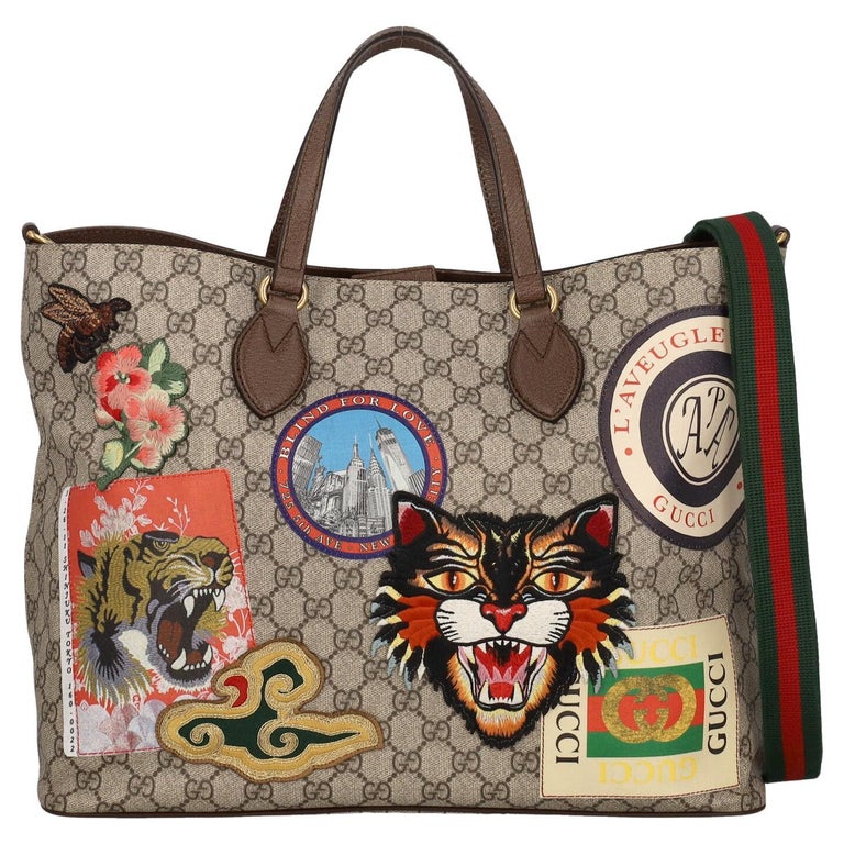 Gucci Women Handbags Brown, Multicolor Synthetic Fibers For Sale at 1stDibs