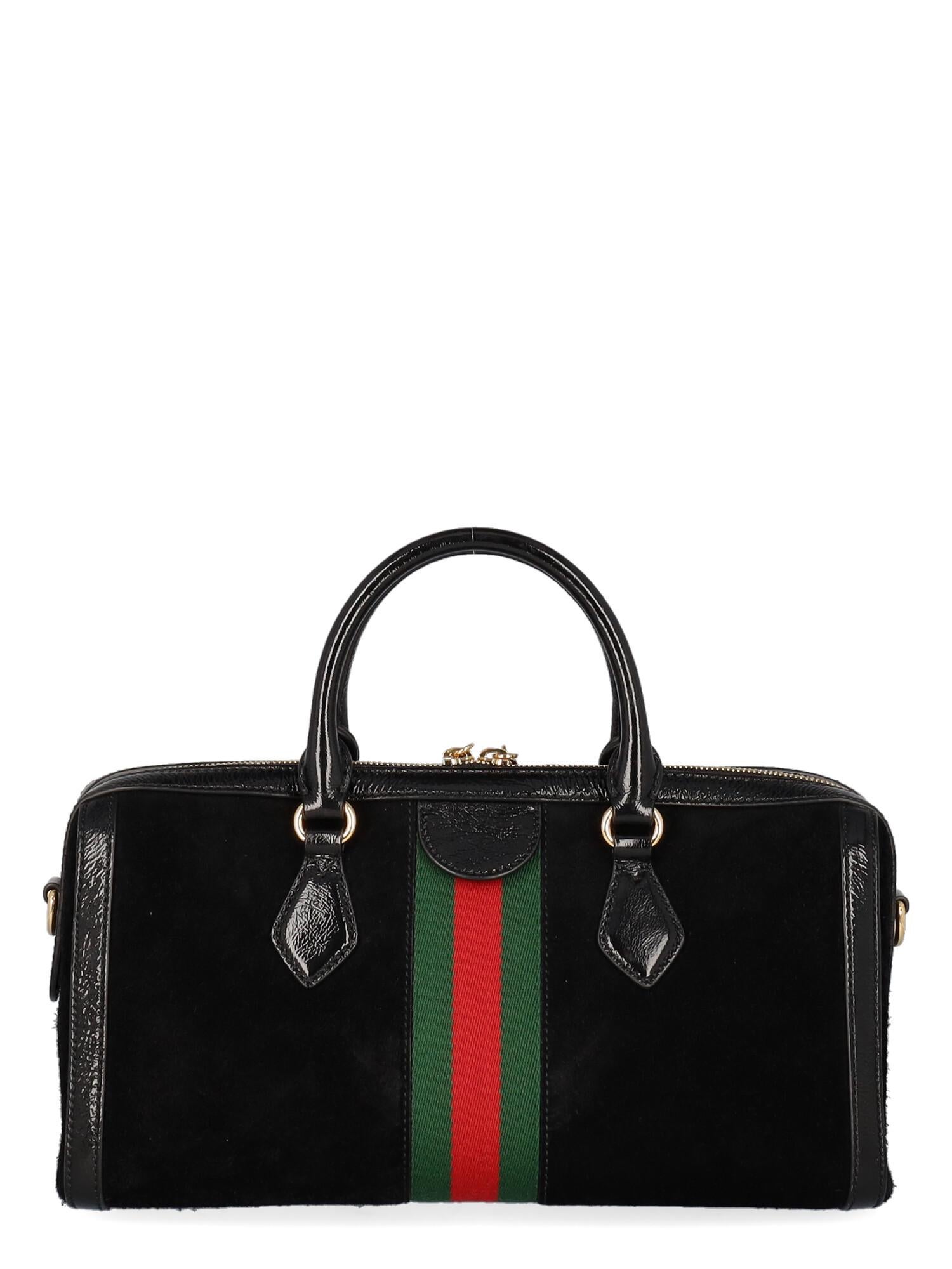 Gucci Women Handbags Ophidia Black, Green, Red Leather  In Excellent Condition For Sale In Milan, IT