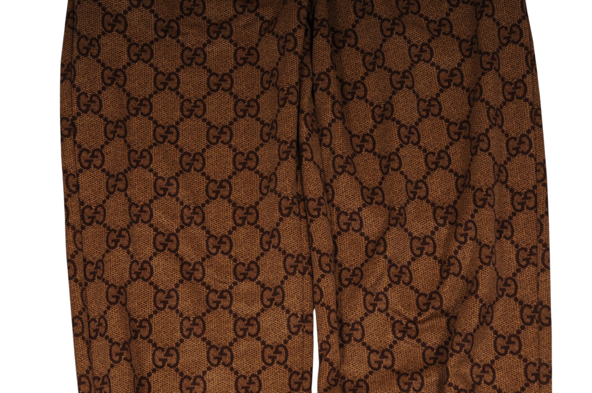 De las mujeres Gucci Mujer Entrelazado G Joggers Talla Pequeña Marrón Algodón GG Supreme Trackpants en venta