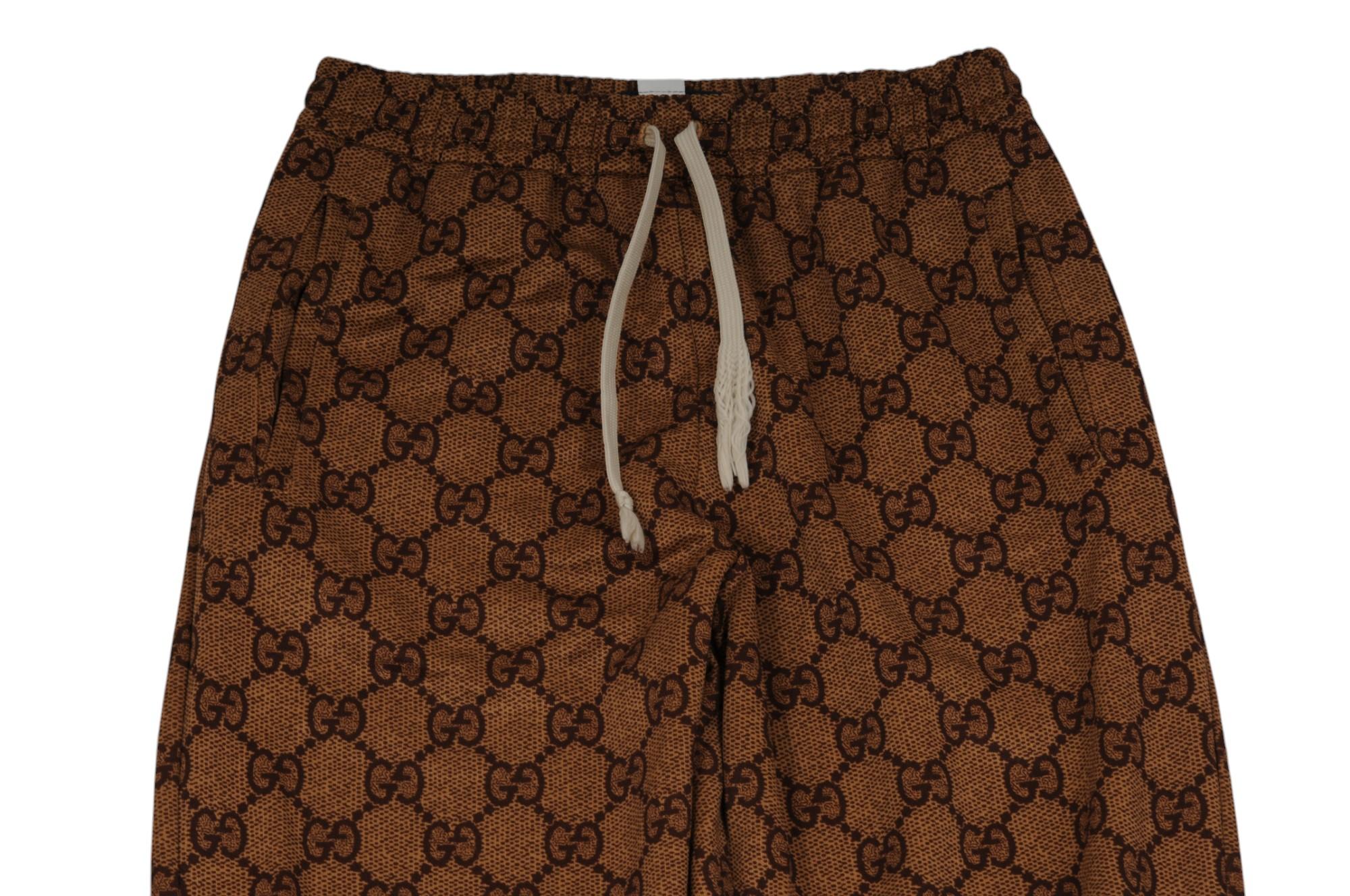 Gucci Mujer Entrelazado G Joggers Talla Pequeña Marrón Algodón GG Supreme Trackpants en venta 1