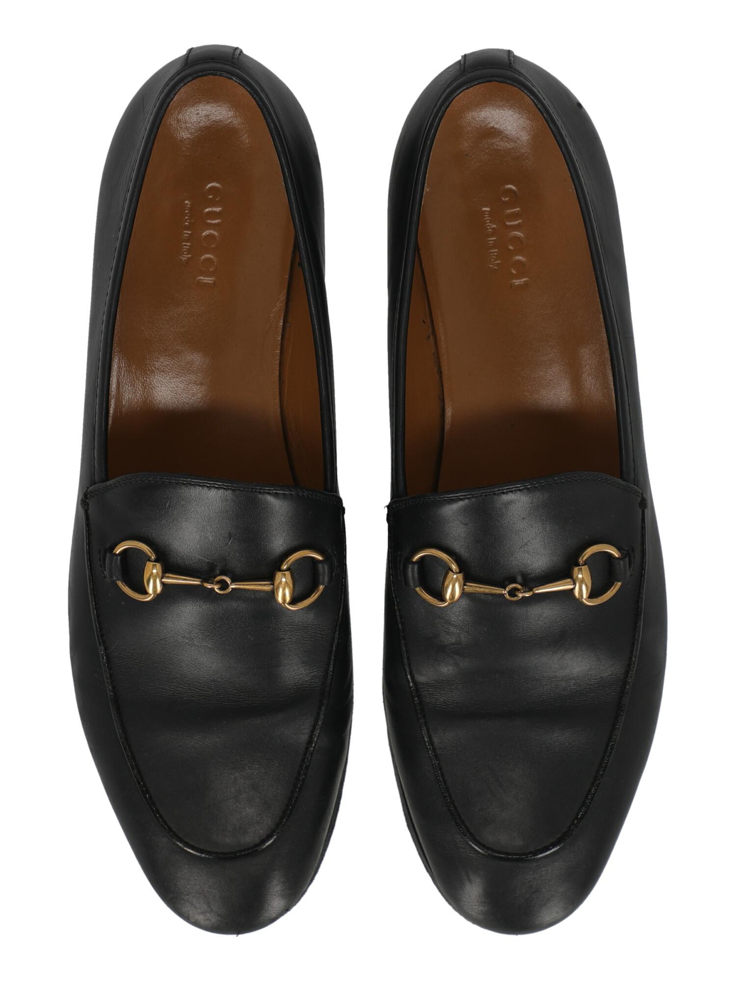 Gucci Women Loafers Black Leather EU 38.5 For Sale 1