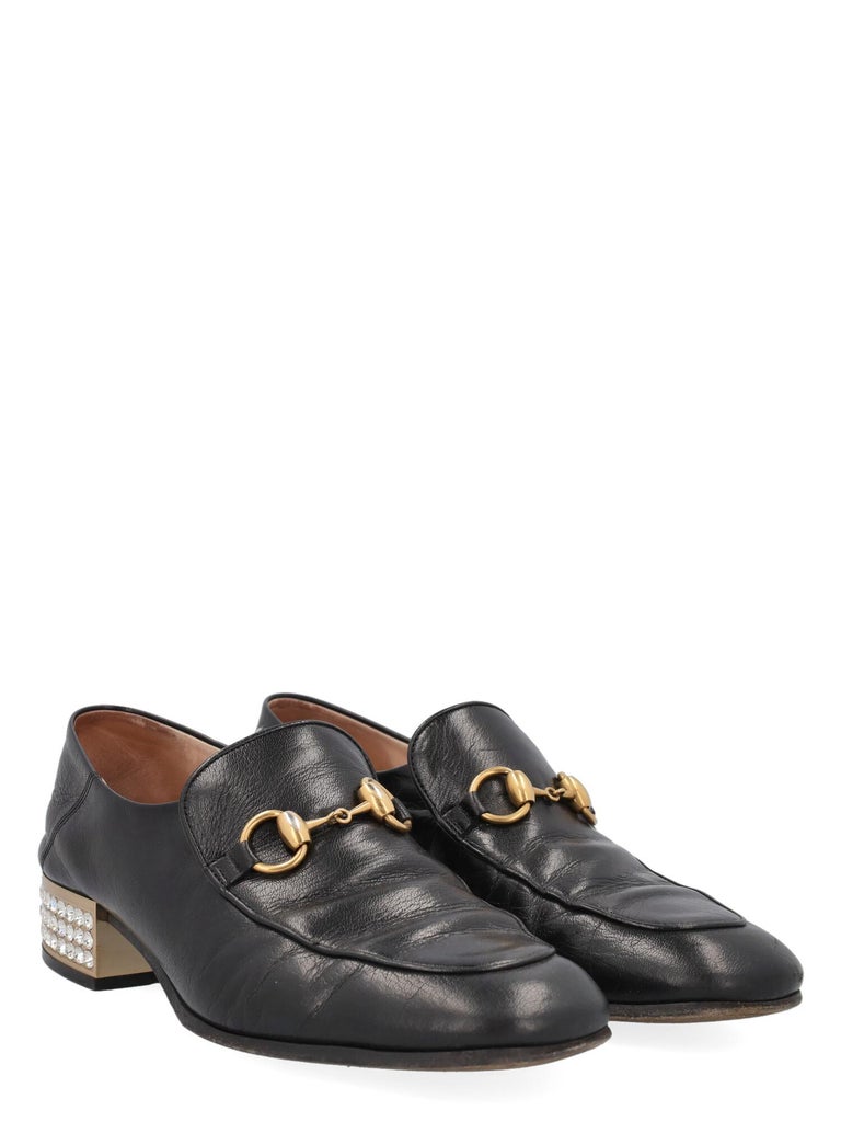 Gucci Women Loafers Black Leather EU 39 For Sale at 1stDibs