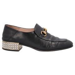 Gucci Women Loafers Black Leather EU 39
