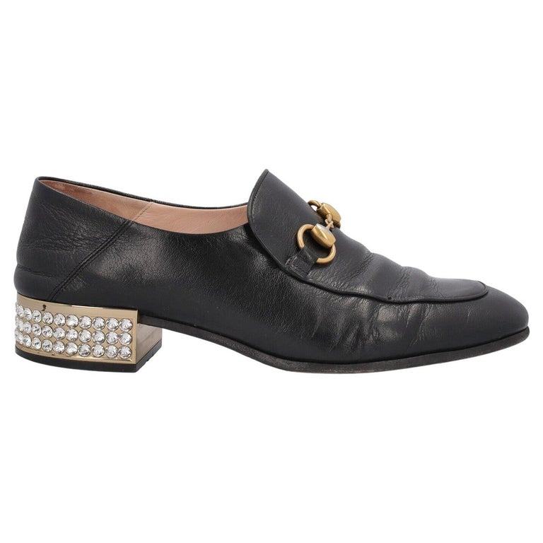 Gucci Women Loafers Black Leather EU 39 For Sale at 1stDibs