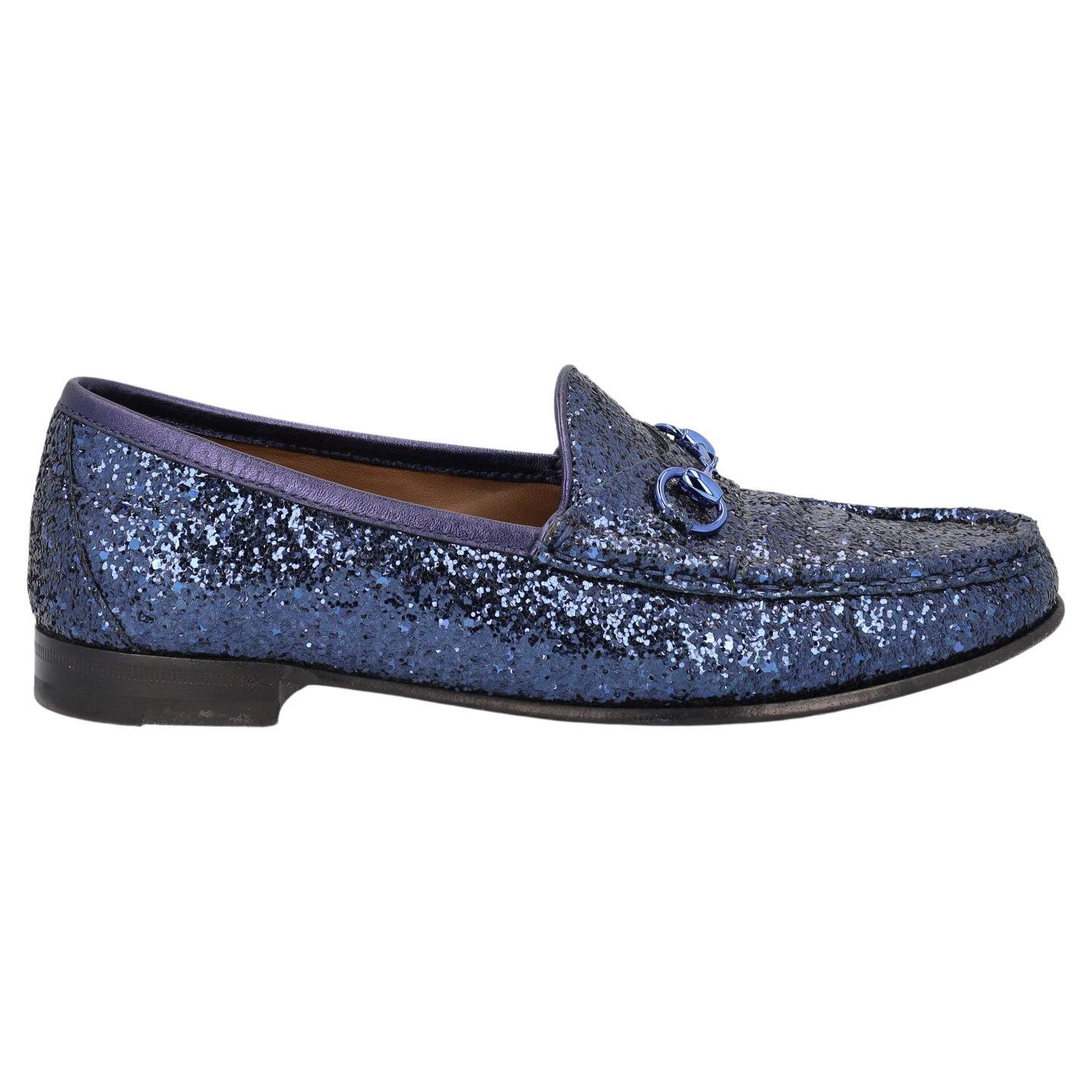 Gucci Women Loafers Navy Leather EU 37 For Sale at 1stDibs