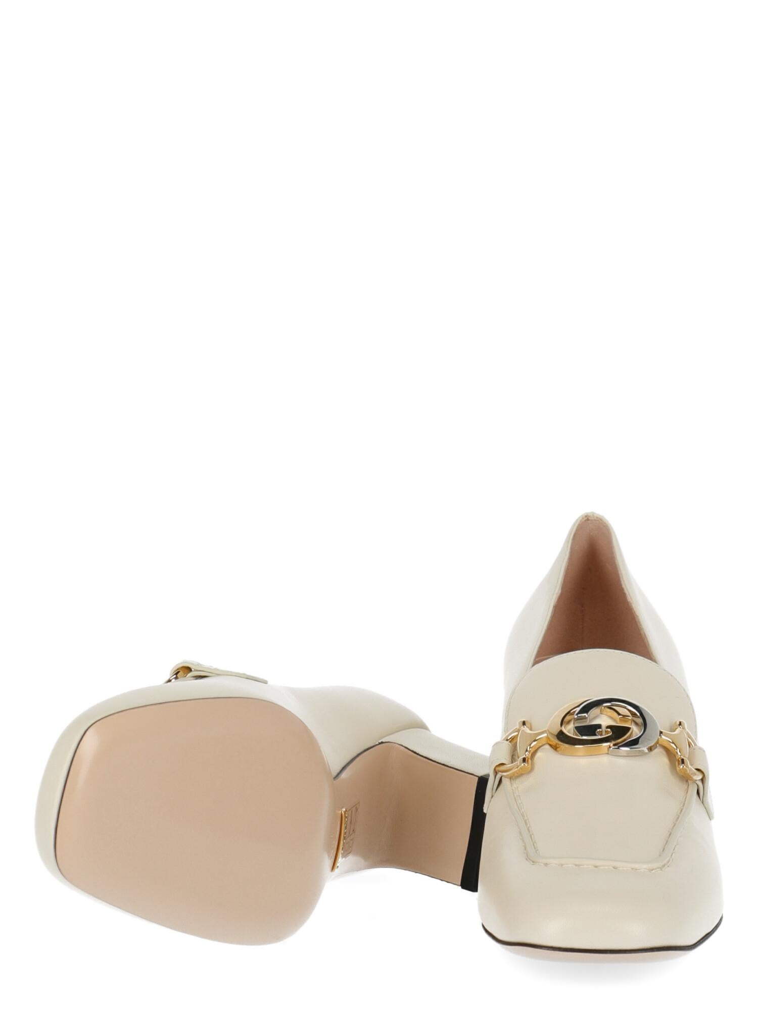 Women's Gucci  Women   Loafers  White Leather EU 38 For Sale
