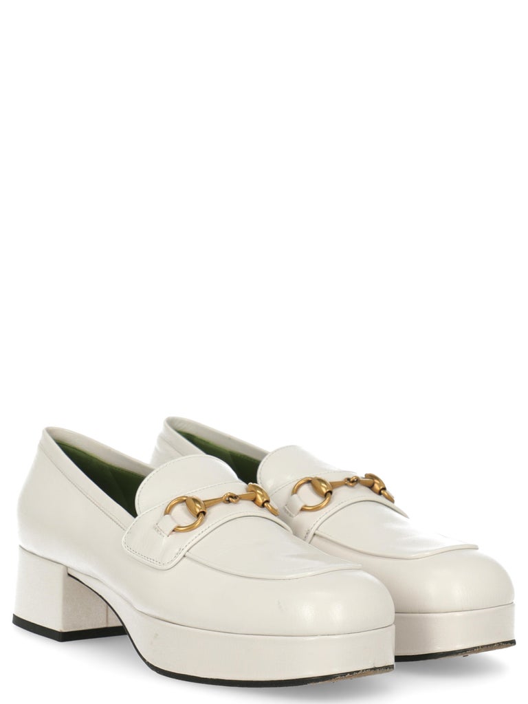 Gucci Women Loafers White Leather IT 40 For Sale at 1stDibs