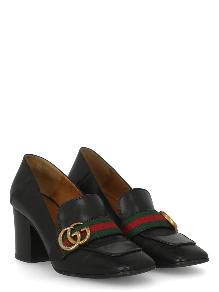 Gucci Women Pumps Black Leather EU 36.5 For Sale at 1stDibs