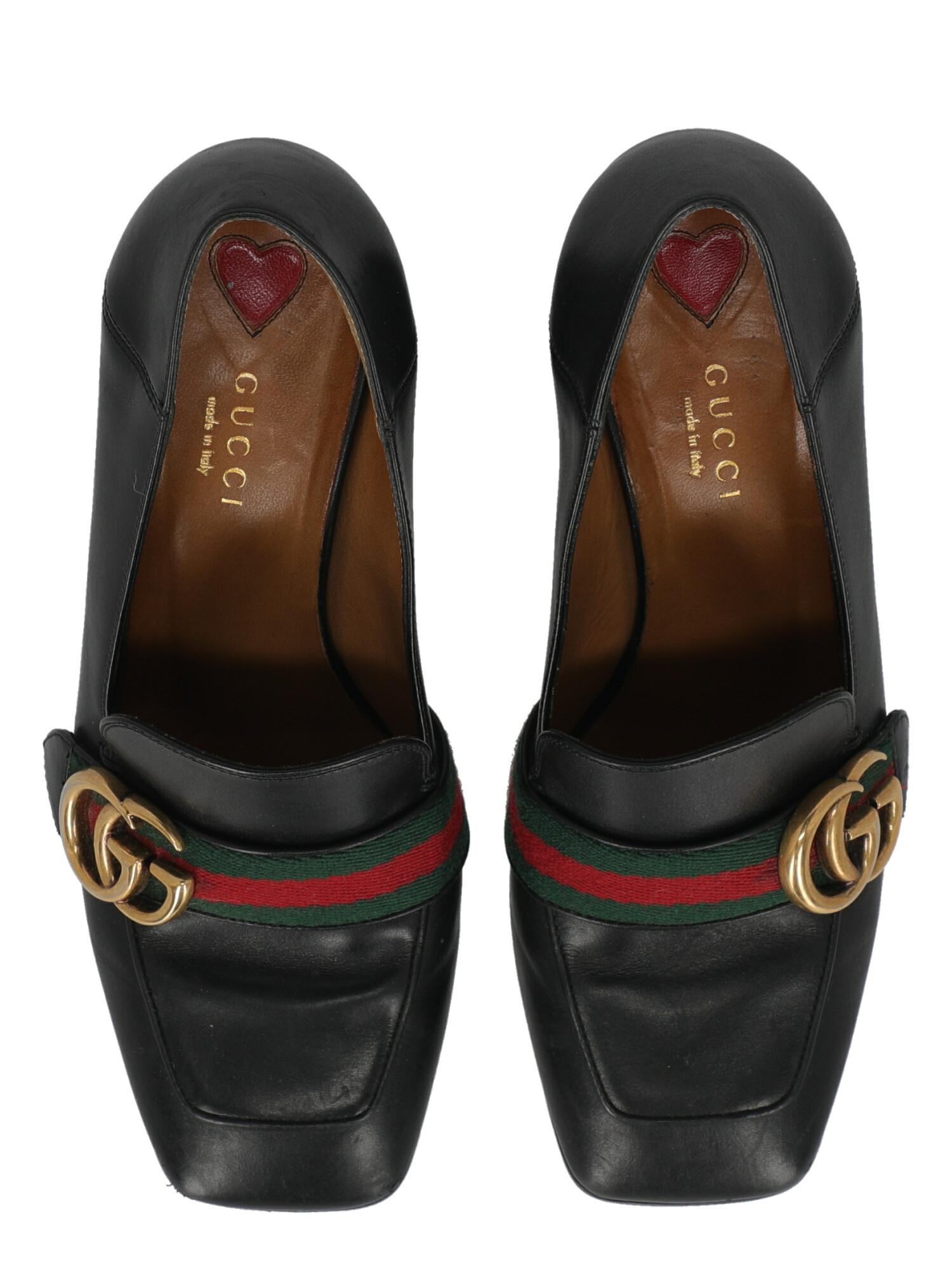 Gucci  Women   Pumps  Black Leather EU 36.5 For Sale 1