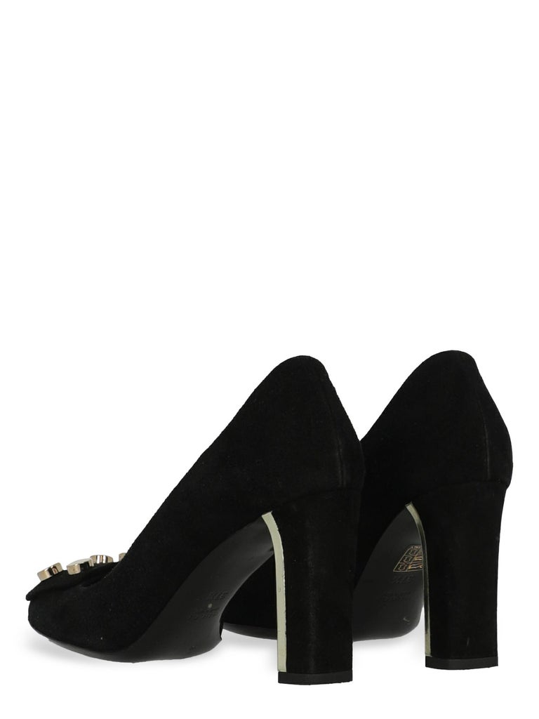 Gucci Women Pumps Black Leather EU 37.5 In Fair Condition For Sale In Milan, IT