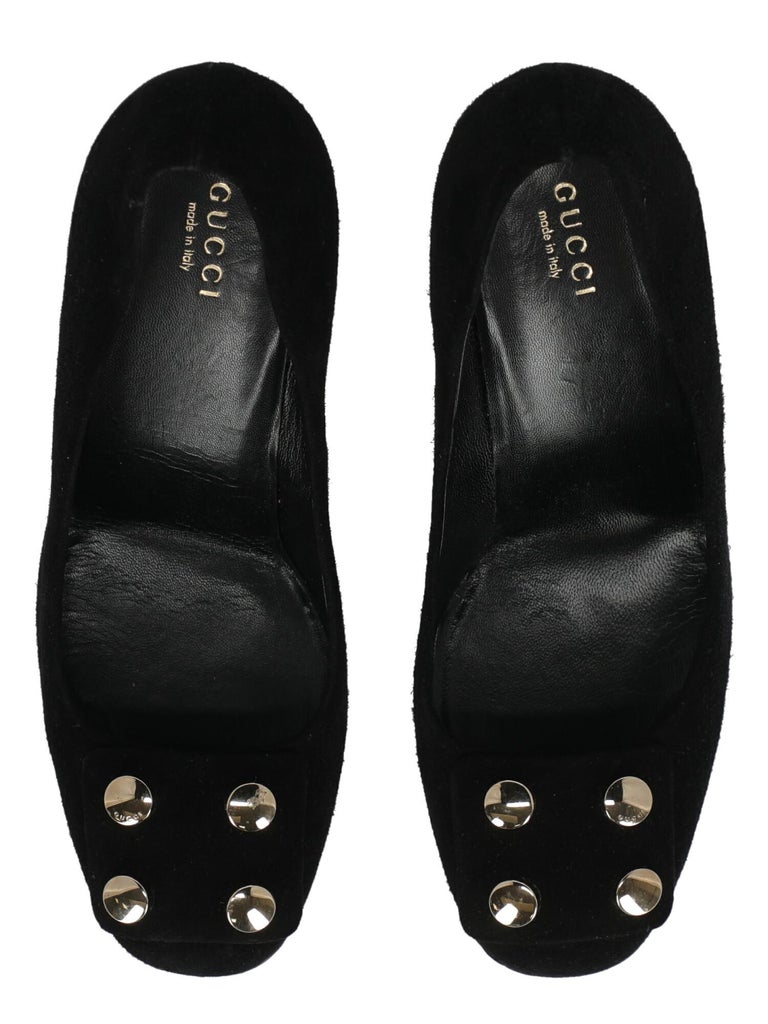 Gucci Women Pumps Black Leather EU 37.5 For Sale 1