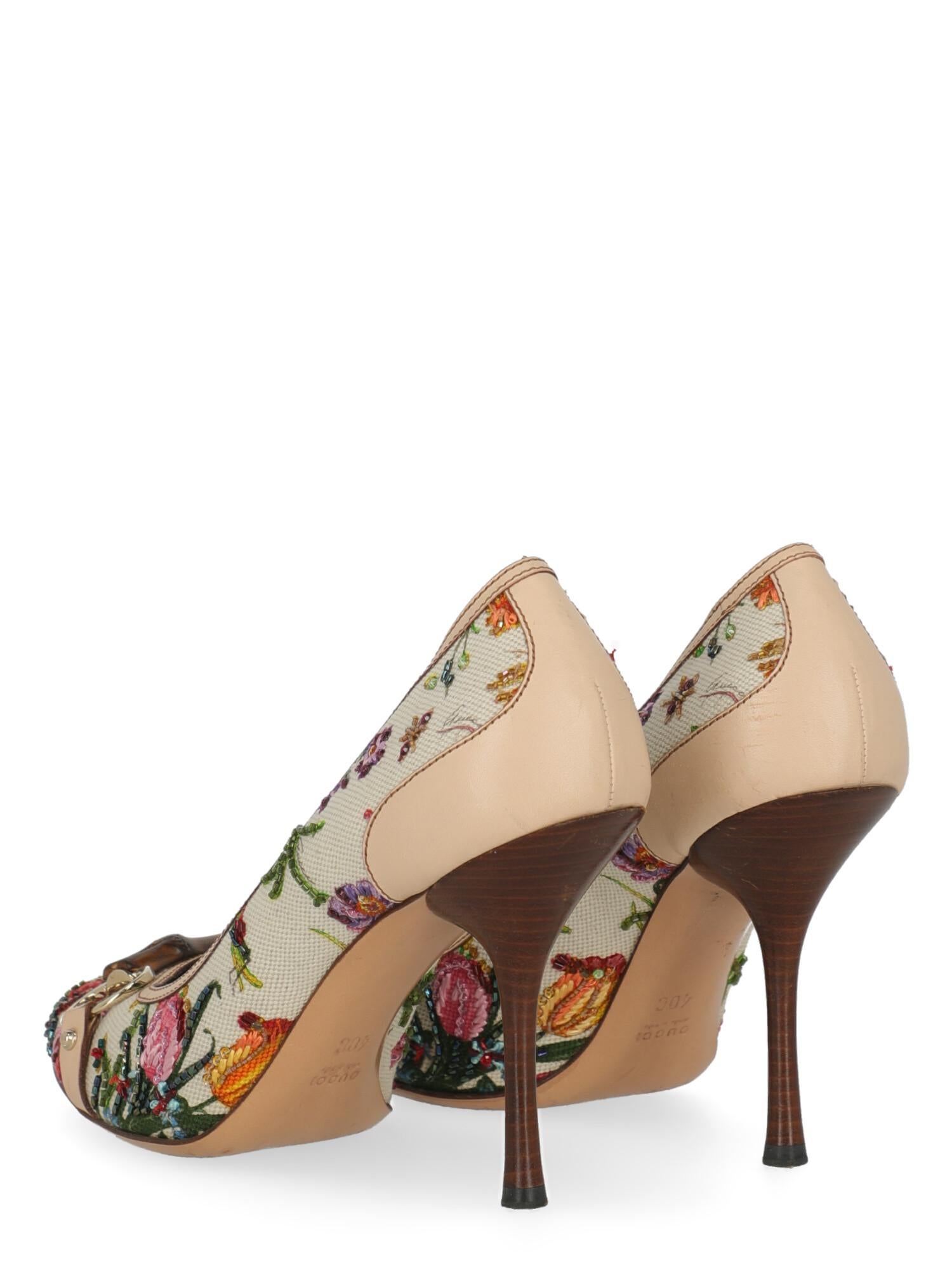 Brown Gucci Women  Pumps Multicolor Fabric IT 40 For Sale