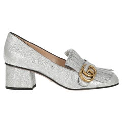 Gucci Women Pumps Silver Leather EU 36