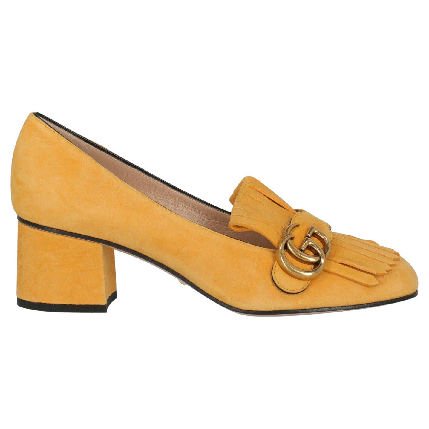 Gucci Women  Pumps Yellow Leather IT 39 For Sale