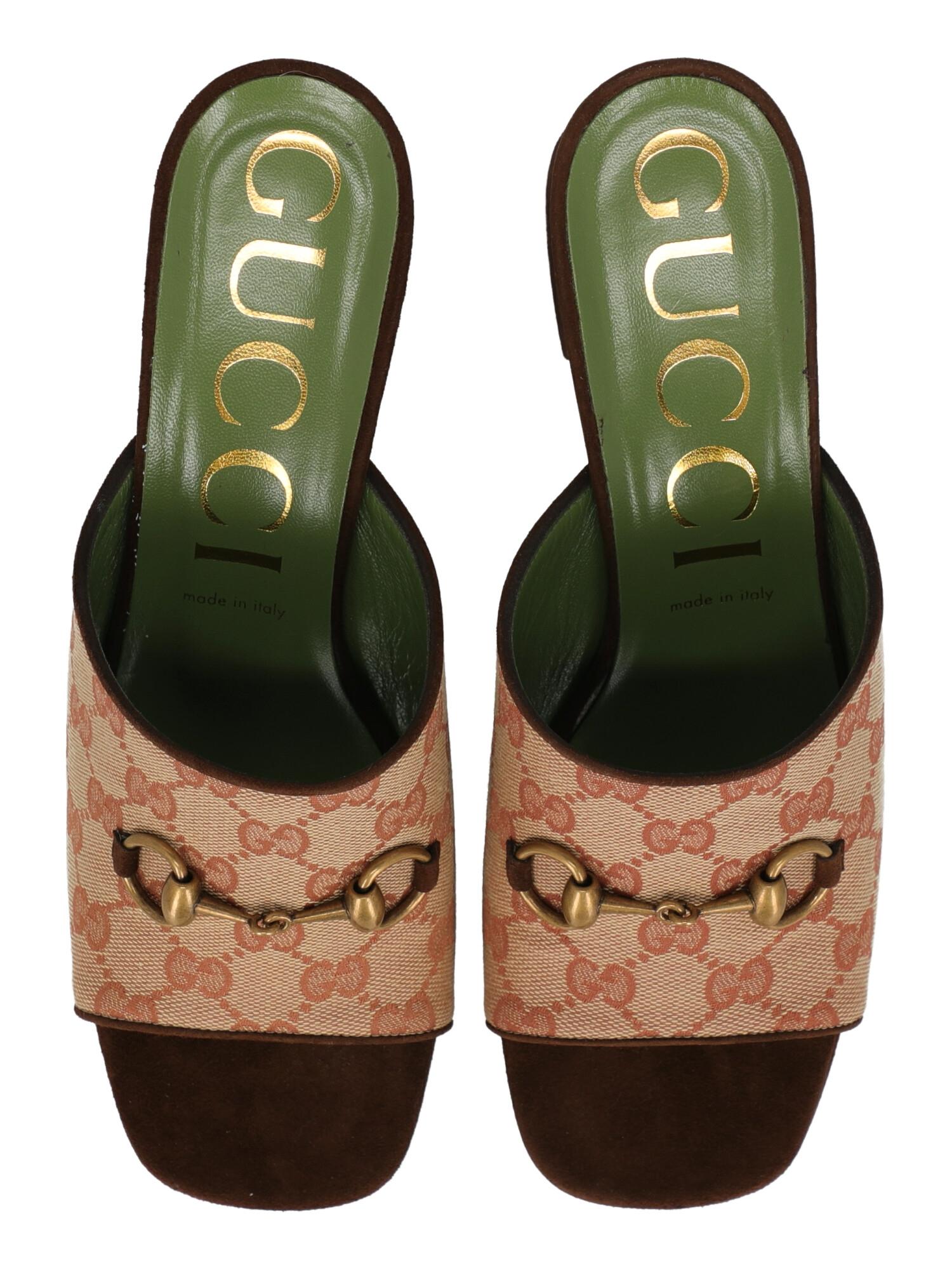 Women's Gucci  Women   Sandals  Beige, Brown Fabric EU 40 For Sale