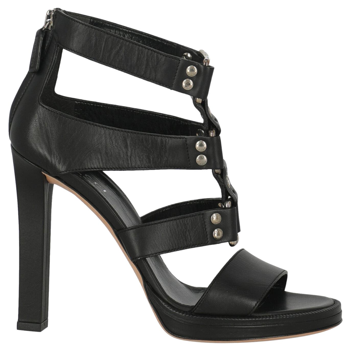 Gucci Women  Sandals Black Leather IT 36 For Sale