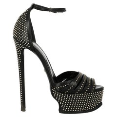 Gucci  Women   Sandals  Black, Silver Leather EU 37