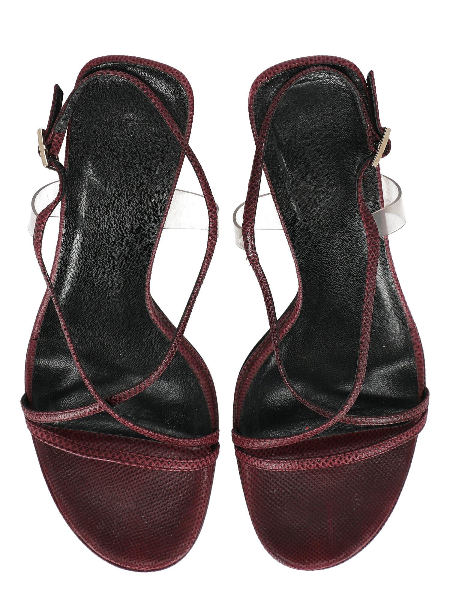 Gucci Women  Sandals Burgundy Leather IT 38 For Sale 1