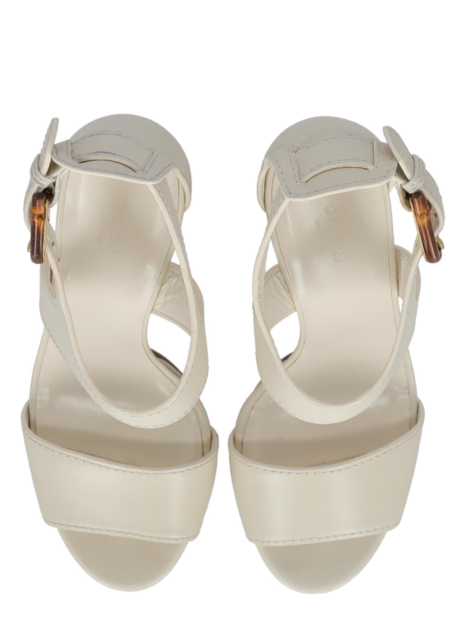 Gucci Women Sandals White Leather EU 40.5 1