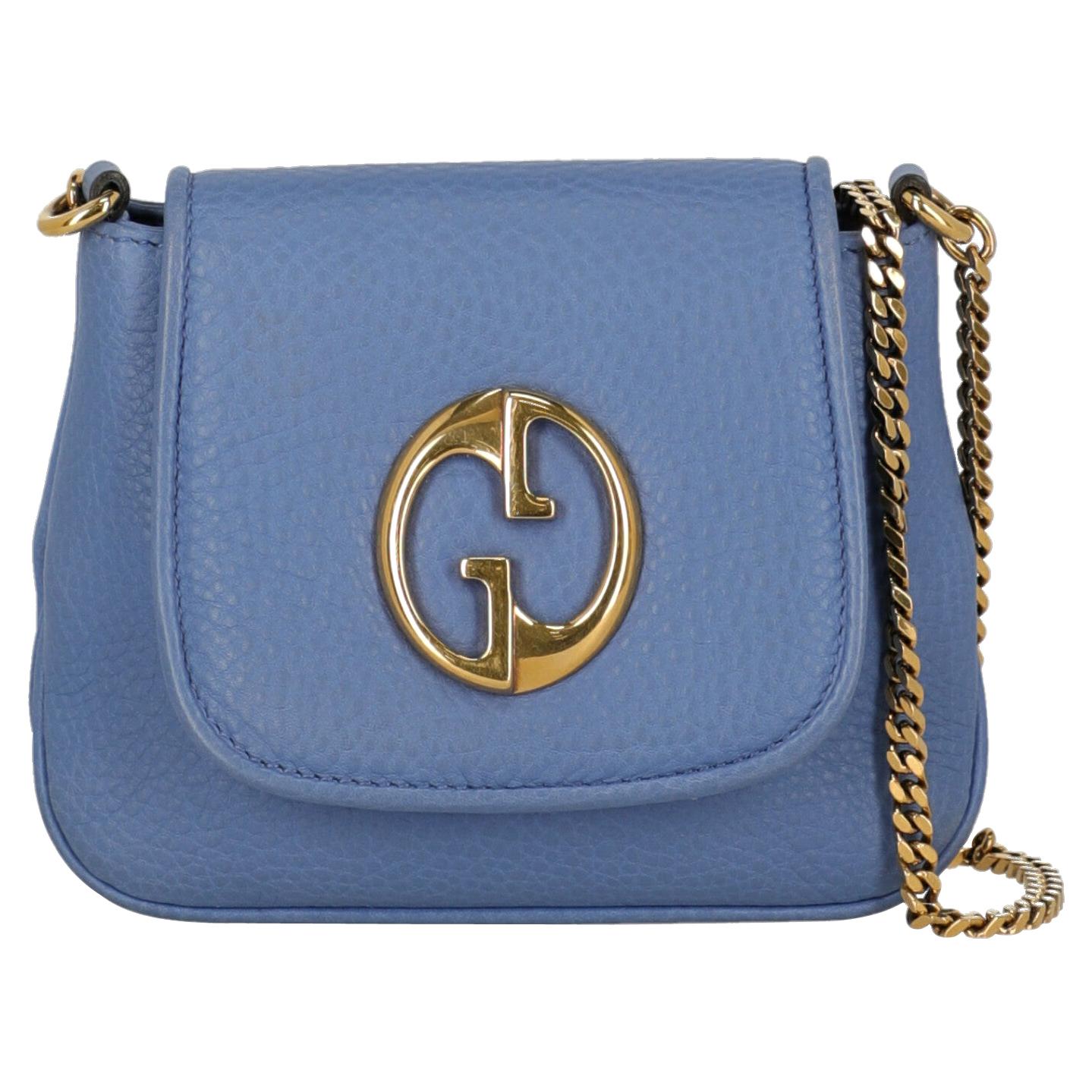 Gucci  Women   Shoulder bags  1973 Blue Leather 