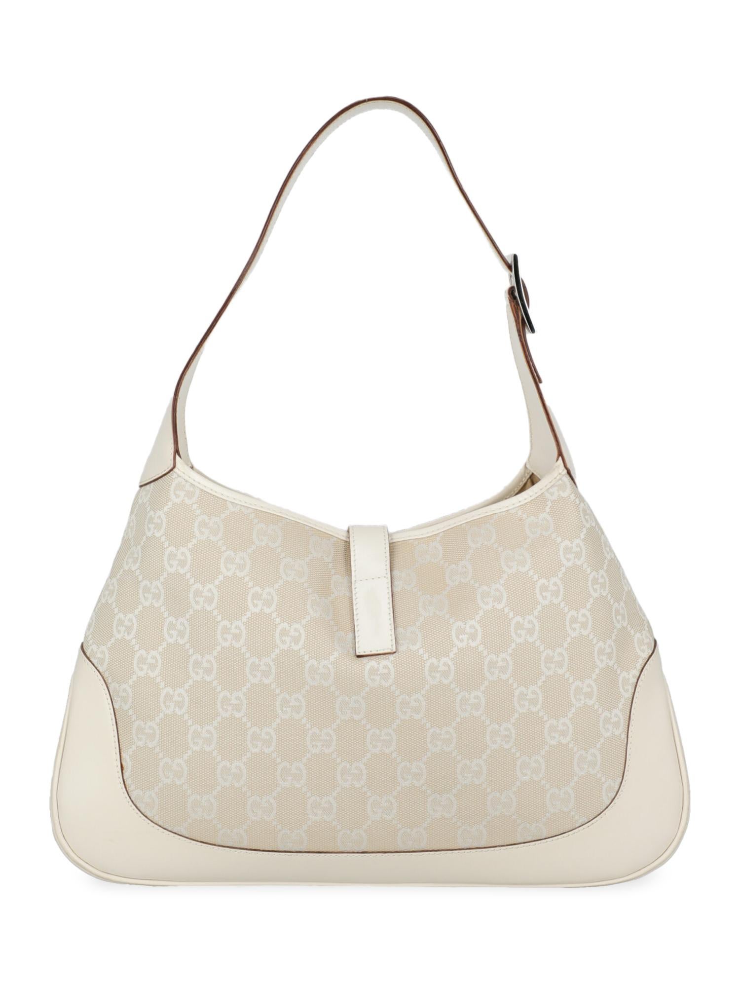 Gucci Women Shoulder bags Jackie Ecru Fabric  In Good Condition For Sale In Milan, IT