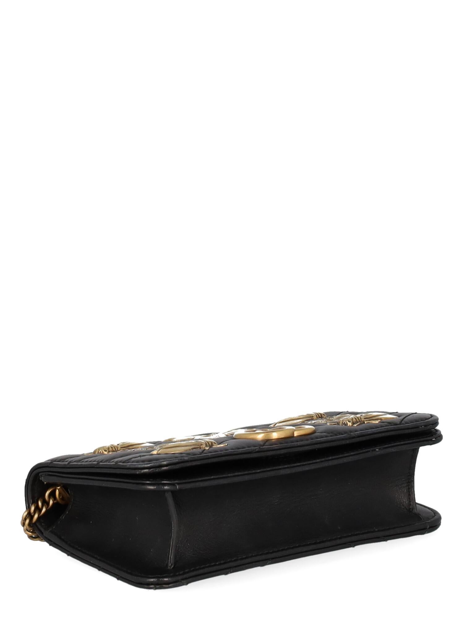 Gucci Frauen Umhängetaschen Marmont Schwarz Leder 1