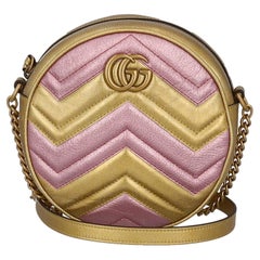 Gucci - Sacs à bandoulière en cuir rose Marmont pour femmes 