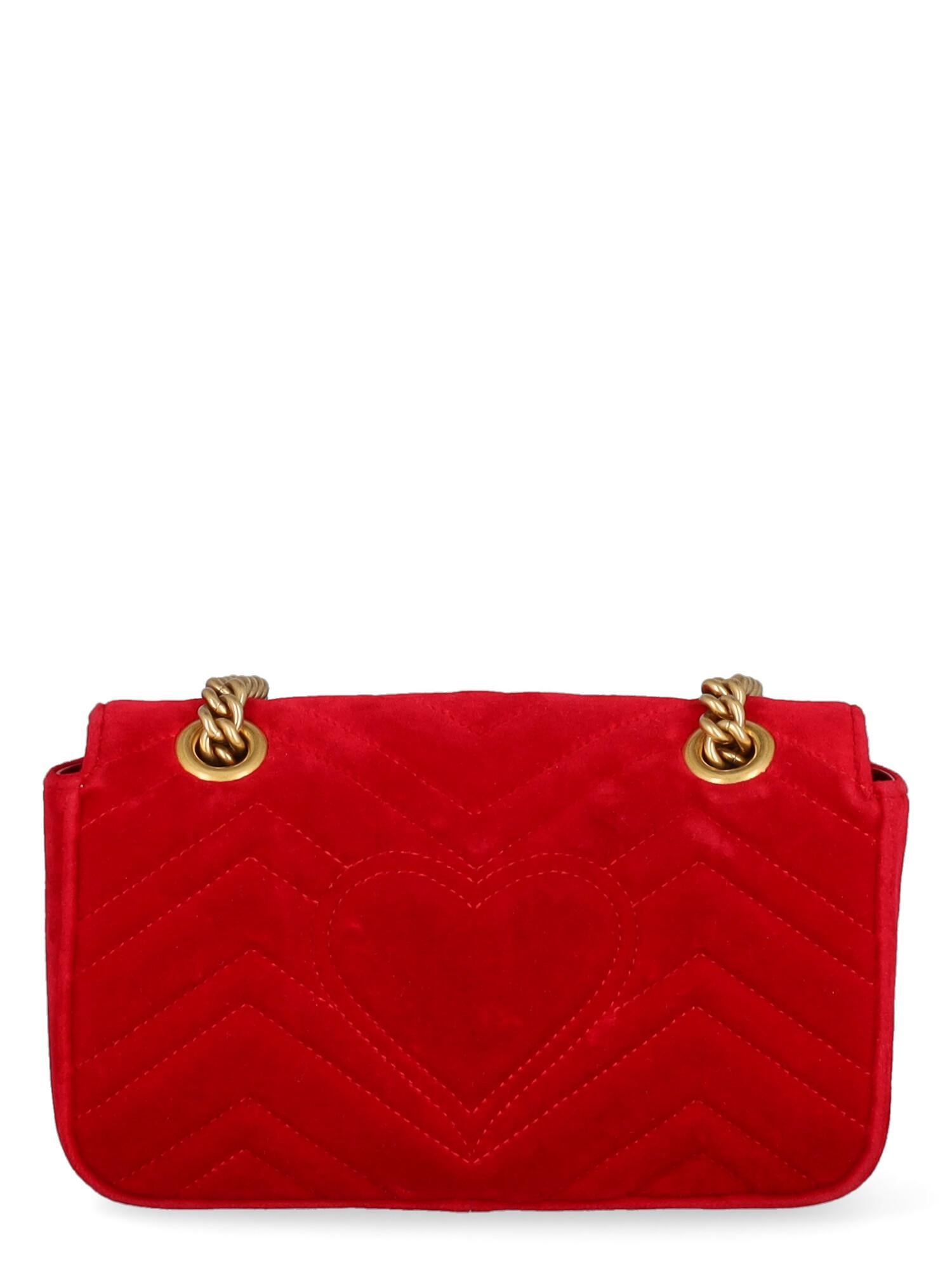 Women's Gucci Women Shoulder bags Marmont Red Fabric  For Sale
