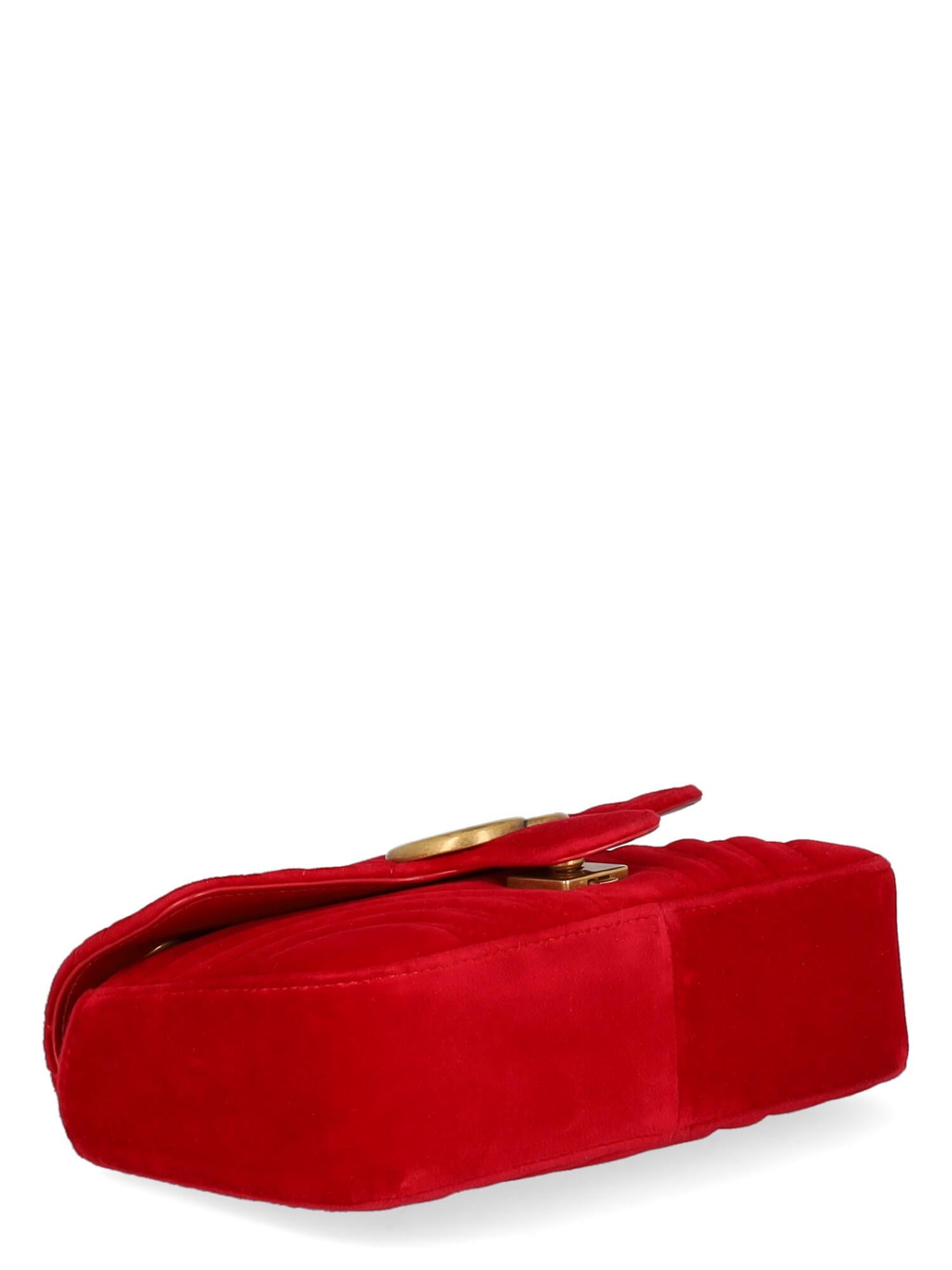 Gucci Women Shoulder bags Marmont Red Fabric  For Sale 1